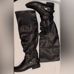 Global Win Women's Over-The-Knee Boots | Black | Size 8.5